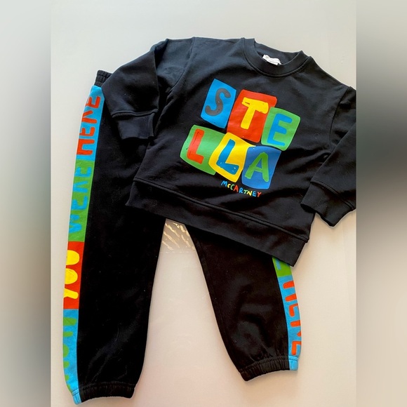 Stella McCartney Kids Black Sweatshirt and Pants Set NWOT - Picture 1 of 6